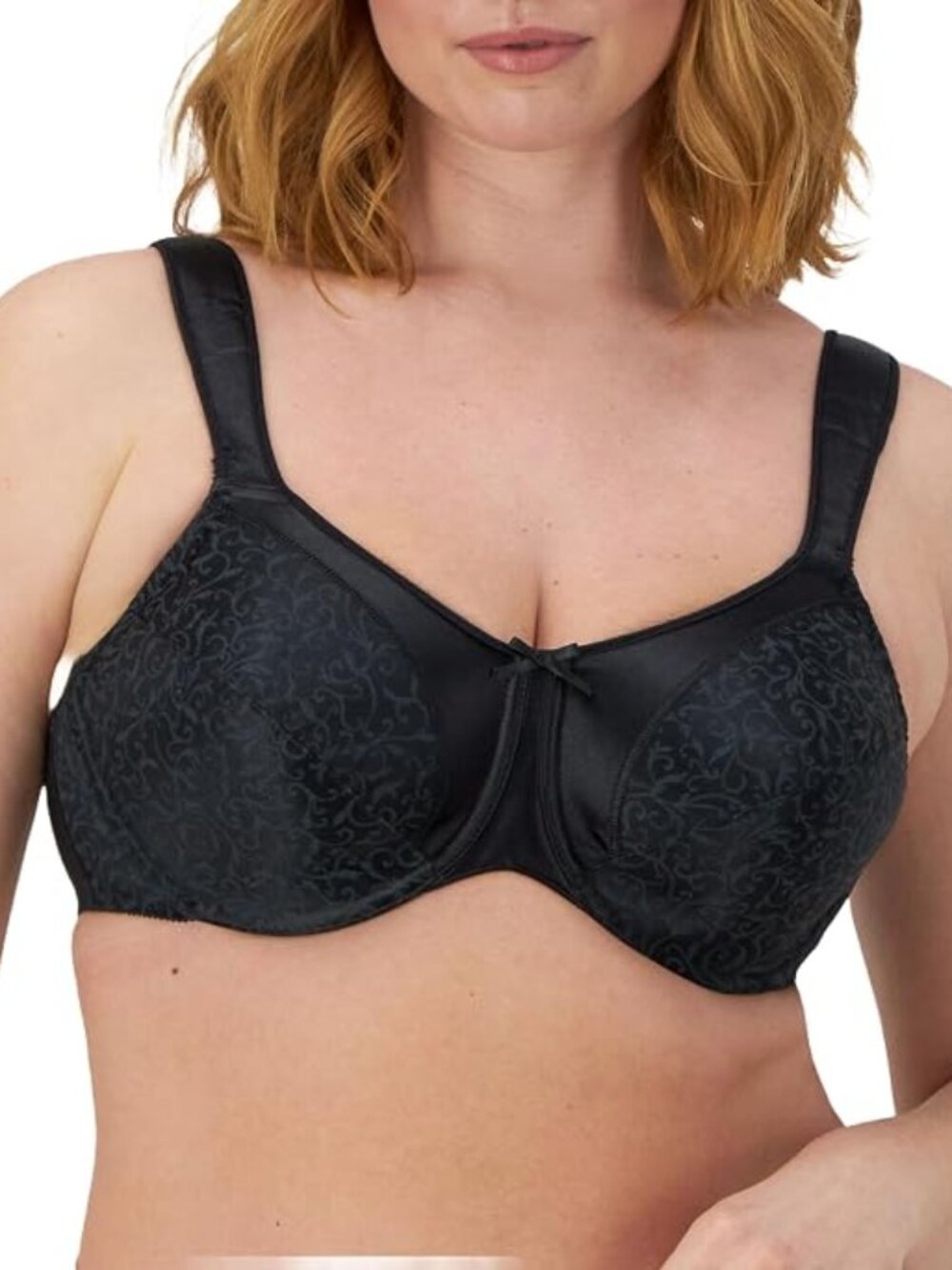 Bali Minimizer Bra Satin Tracings Underwire Bra DF3562 Black 36DDD NWT ✨